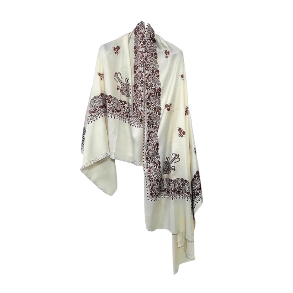 Light Beige Polyester Neutral Printed Paisley Wom… - image 2